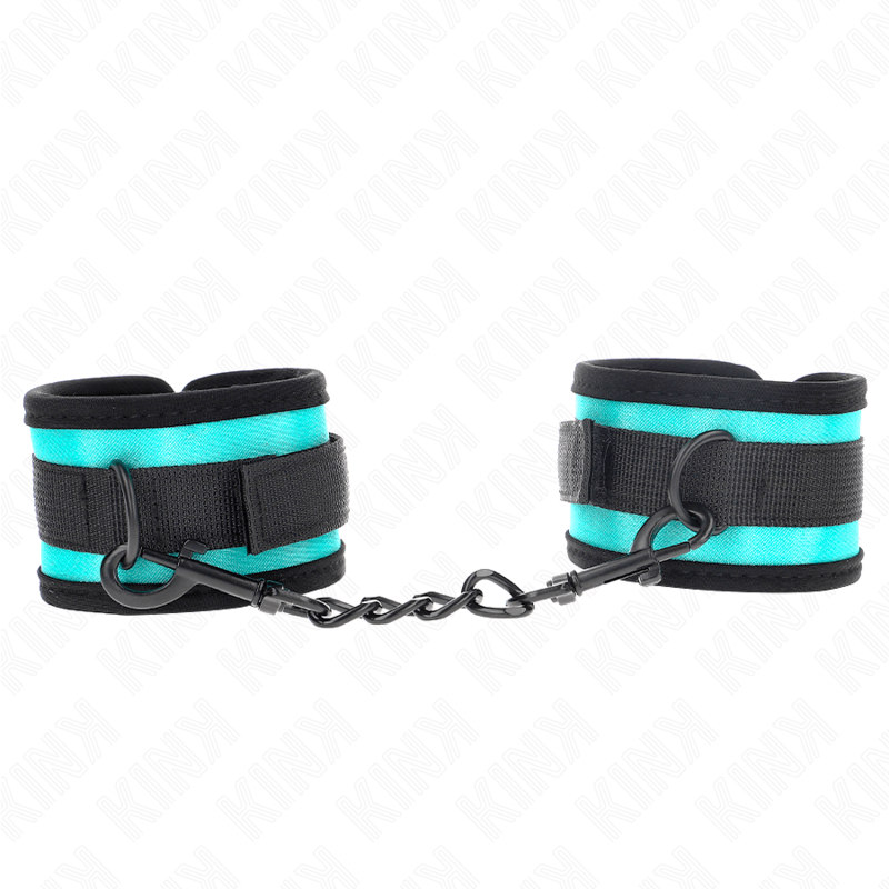 KINK – APPAREILS DE POIGNET EN NYLON À CROCHET ET BOUCLE NOIR-BLEU RÉGLABLE 18-32 CM X 5 CM