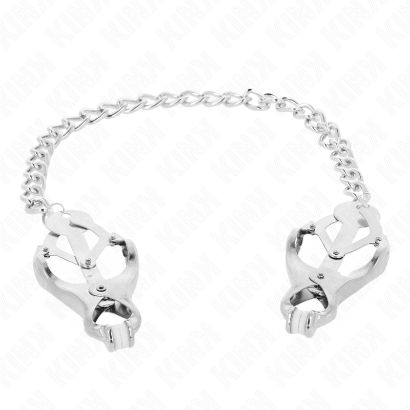 KINK – PINCES À METELLES TRÈFLE JAPONAIS AVEC CHAÎNE ARGENT 30 CM