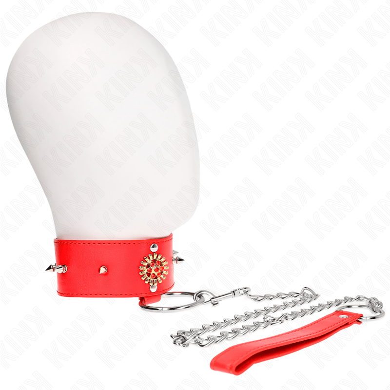 KINK – COLLIER DIAMANTS ROUGES AVEC CEINTURE 65 CM AJDUSTABLE 35-51 CM X 7 CM