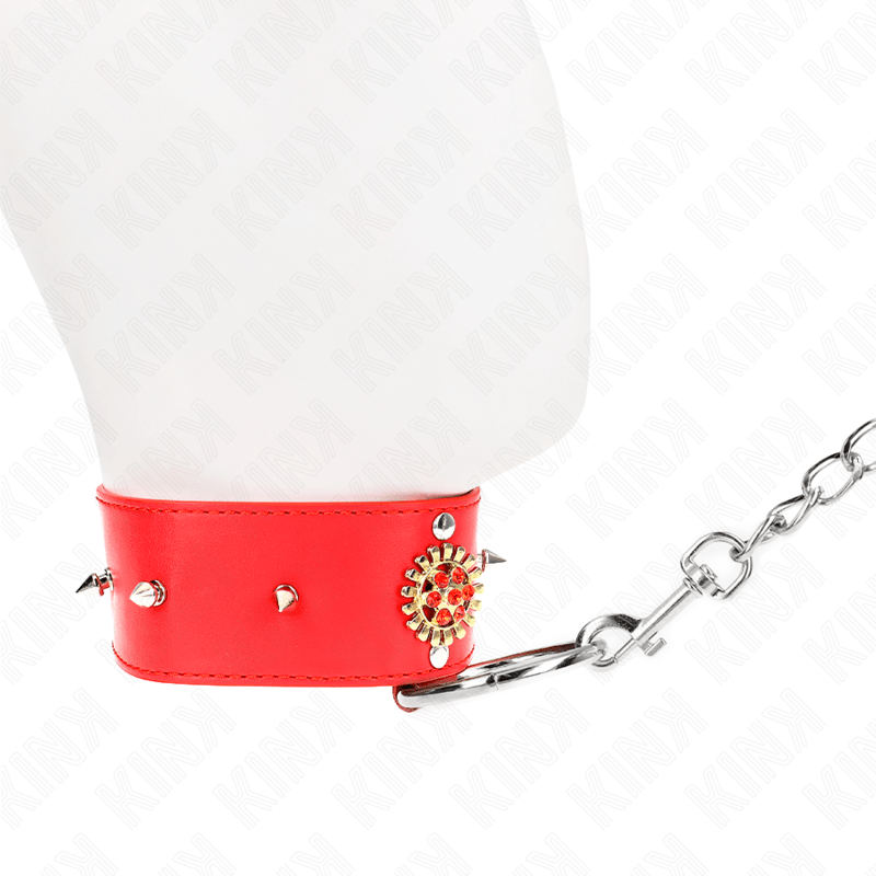 KINK – COLLIER DIAMANTS ROUGES AVEC CEINTURE 65 CM AJDUSTABLE 35-51 CM X 7 CM