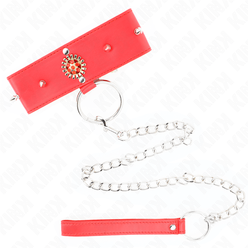 KINK – COLLIER DIAMANTS ROUGES AVEC CEINTURE 65 CM AJDUSTABLE 35-51 CM X 7 CM