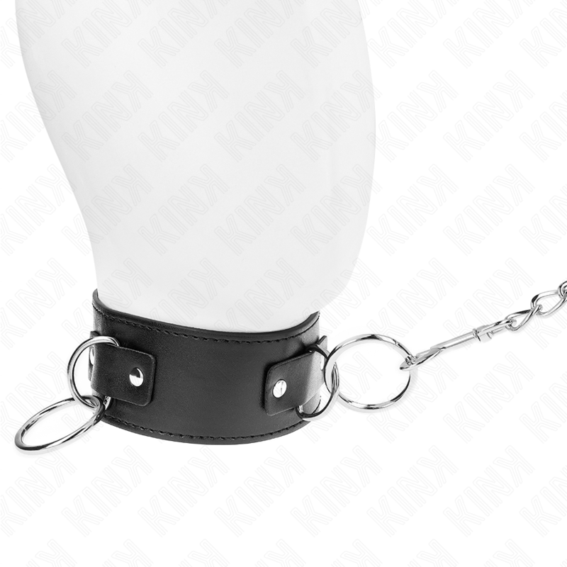 KINK – COLLIER AVEC LAISSE 65 CM 3 ANNEAUX MODÈLE 2 RÉGLABLE 36-43 CM X 5 CM