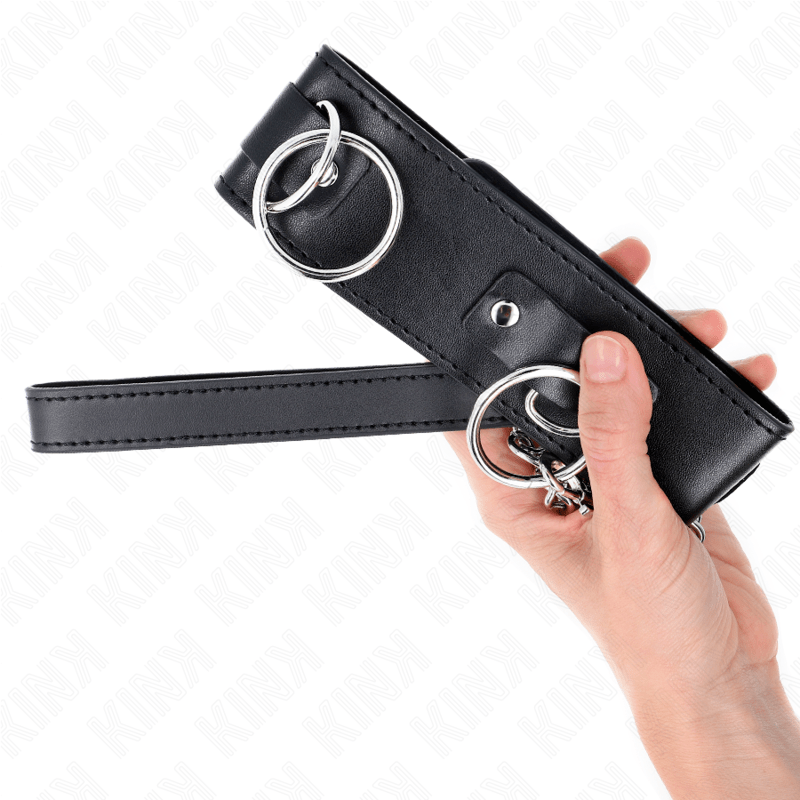 KINK – COLLIER AVEC LAISSE 65 CM 3 ANNEAUX MODÈLE 2 RÉGLABLE 36-43 CM X 5 CM