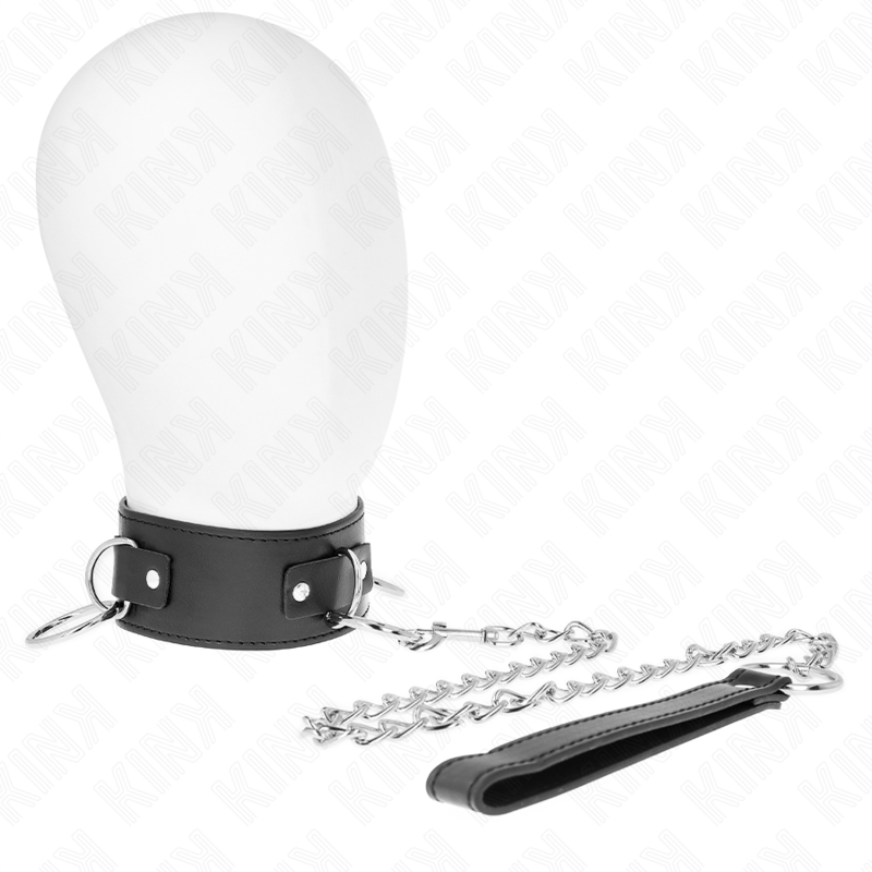 KINK – COLLIER AVEC LAISSE 65 CM 3 ANNEAUX MODÈLE 2 RÉGLABLE 36-43 CM X 5 CM