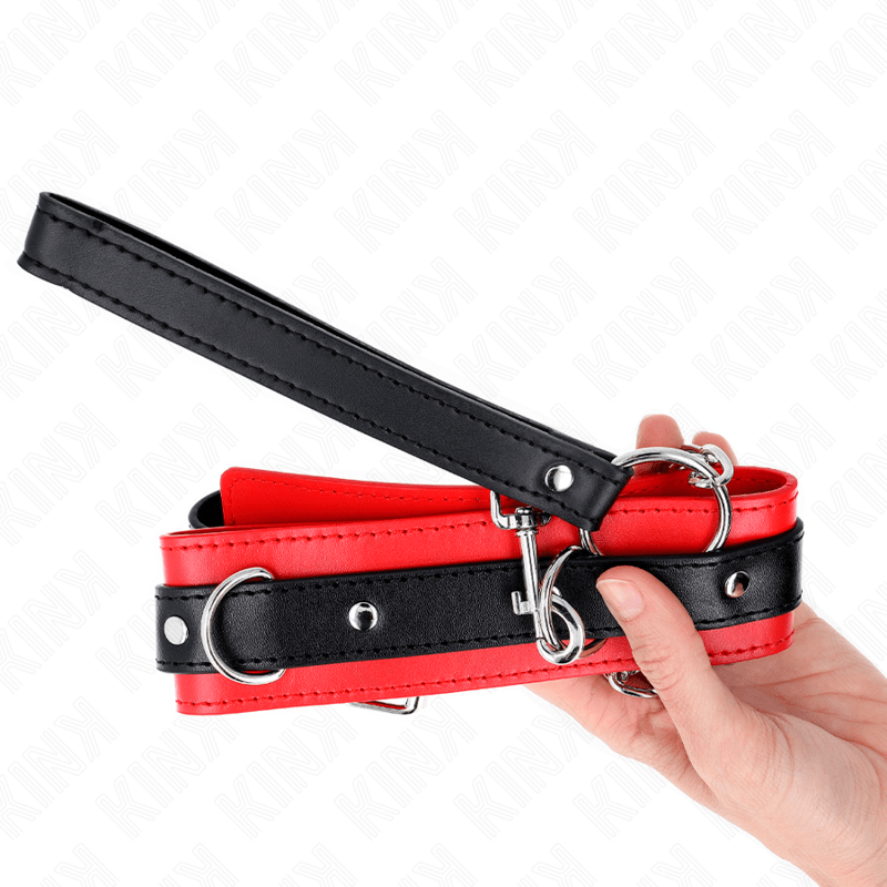 KINK – COLLIER MODÈLE BASIC AVEC LAISSE 65 CM MODÈLE 3 ROUGE 53 X 5 CM