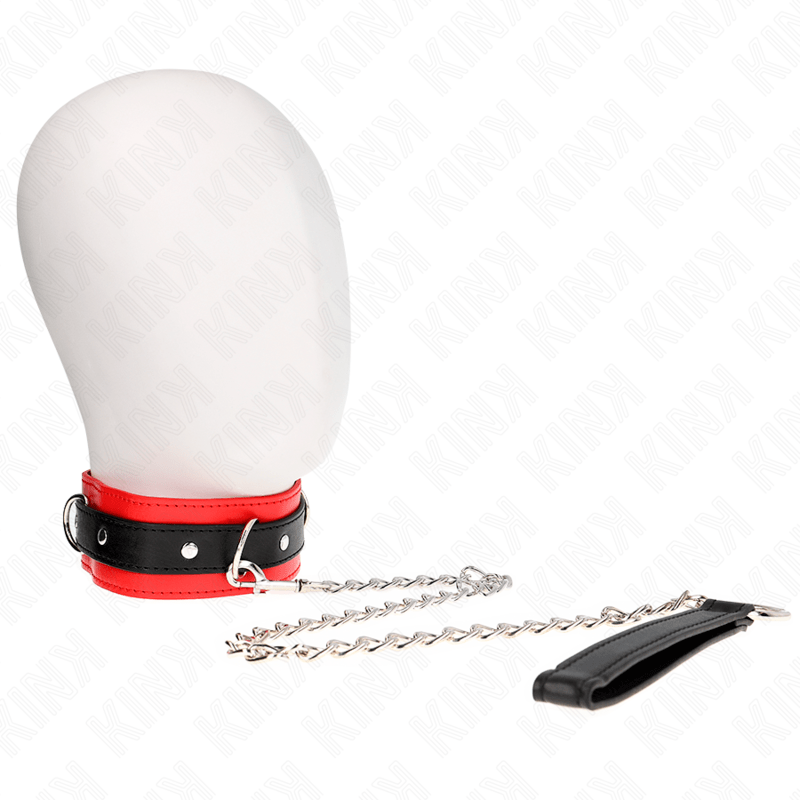 KINK – COLLIER MODÈLE BASIC AVEC LAISSE 65 CM MODÈLE 3 ROUGE 53 X 5 CM