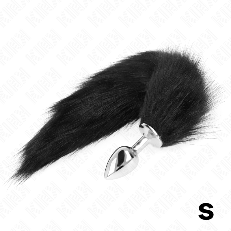 KINK – PLUG ANAL TAILLE S 7 X 3 CM AVEC QUEUE SYNTHÉTIQUE 40 CM NOIR