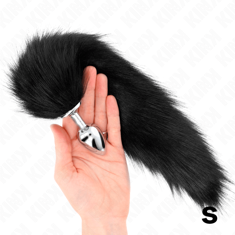 KINK – PLUG ANAL TAILLE S 7 X 3 CM AVEC QUEUE SYNTHÉTIQUE 40 CM NOIR