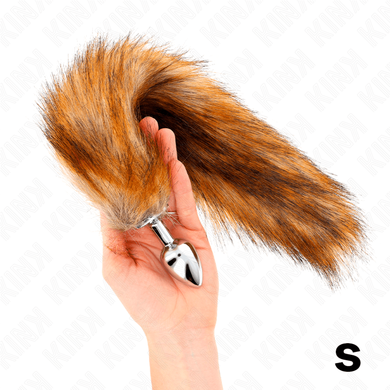 KINK – PLUG ANAL TAILLE S 7 X 3 CM AVEC QUEUE SYNTHÉTIQUE 40 CM MARRON