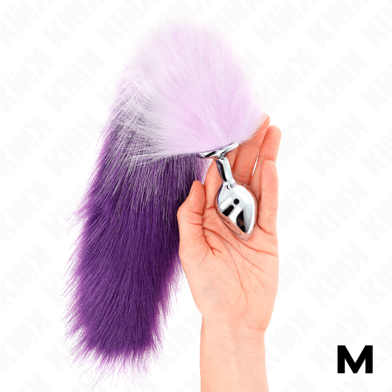 KINK – PLUG ANAL TAILLE M 8 X 3,5 CM AVEC QUEUE SYNTHÉTIQUE 40 CM VIOLET