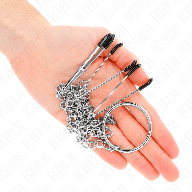 KINK – PINCES TRIPLE À TAMELON ET CLITO AVEC CHAÎNE MODÈLE 1