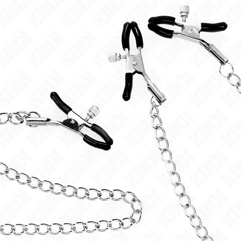 KINK – PINCES TRIPLE À TAMELON ET CLITO AVEC CHAÎNE MODÈLE 0