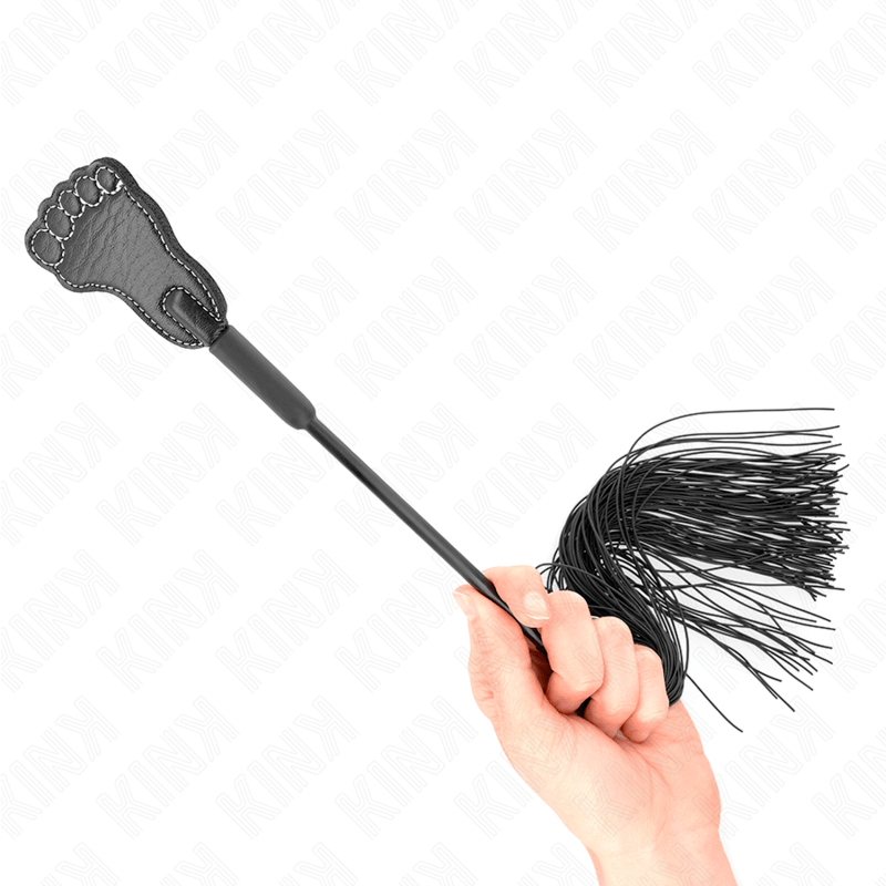 KINK – PAGAIE EN FORME DE PIED AVEC FOUET À GLAND 31 CM