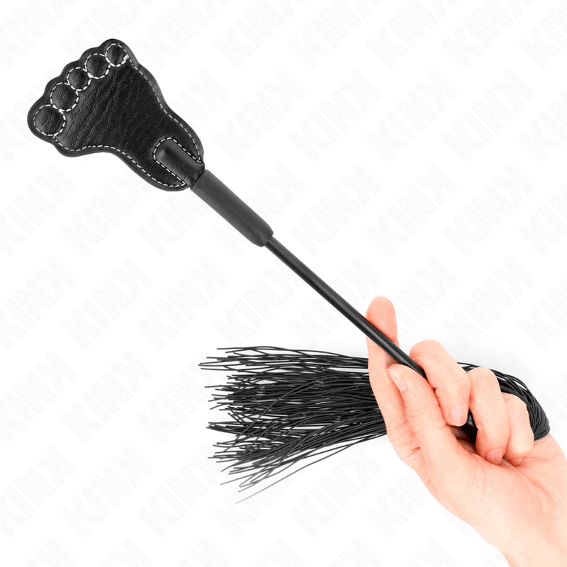 KINK – PAGAIE EN FORME DE PIED AVEC FOUET À GLAND 31 CM
