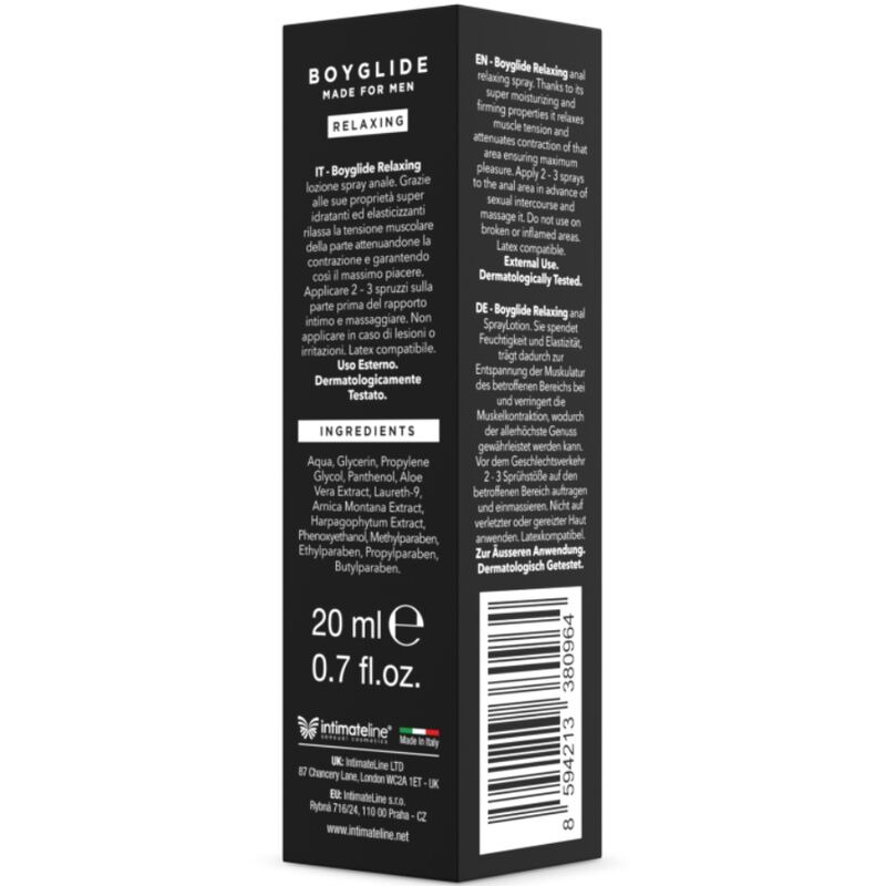 INTIMATELINE – BOYGLIDE SPRAY RELAXANT ANAL 20 ML