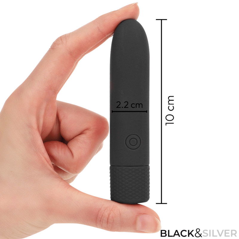 BLACK  SILVER – GERI BULLET VIBRANT RECHARGEABLE USB 8 VIBRATIONS NOIR 10 X 2,2 CM