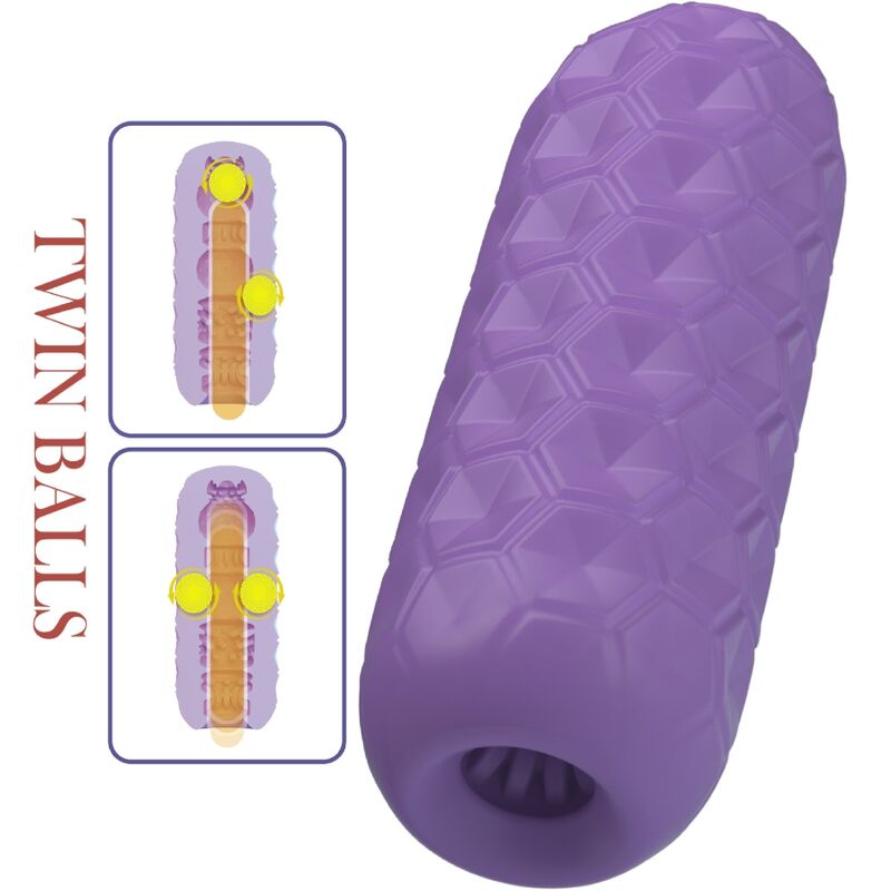 PRETTY LOVE – MASTURBATEUR POUR HOMME À DEUX BOULES VIOLET