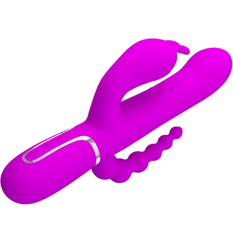 PRETTY LOVE – CAMMY TRIPLE VIBRATEUR MULTIFONCTION 4 EN 1 ROSE