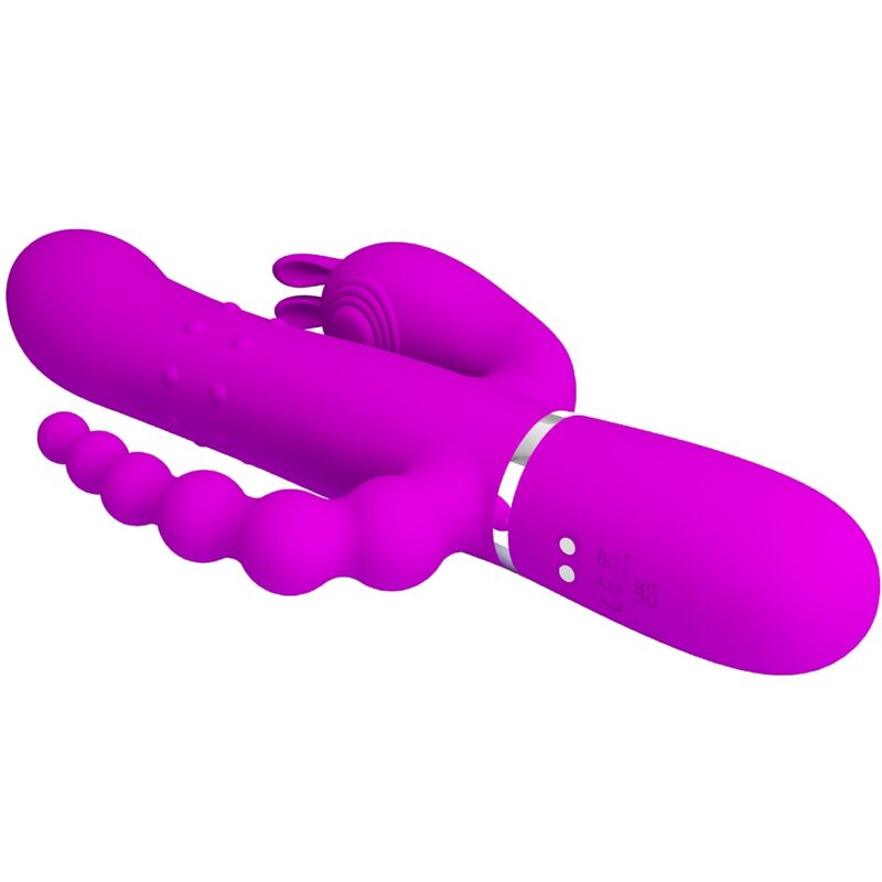 PRETTY LOVE – CAMMY TRIPLE VIBRATEUR MULTIFONCTION 4 EN 1 ROSE