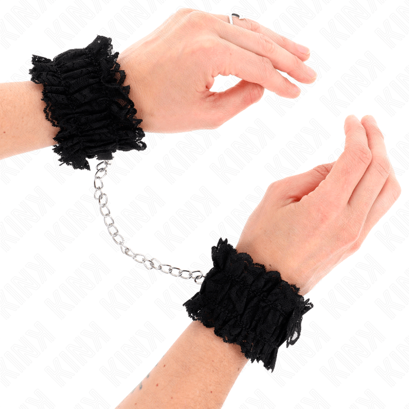 KINK – ATTACHE-POIGNETS ÉLASTIQUES EN DENTELLE NOIR