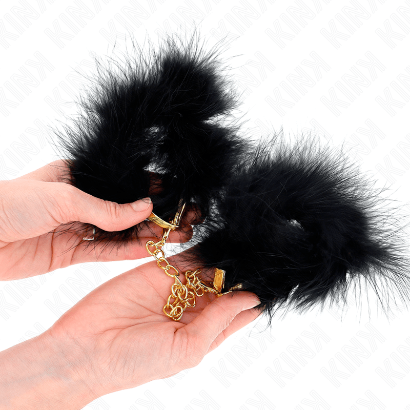 KINK – MANCHETTES EN PLUME AVEC CHAÎNE OR MODÈLE 0
