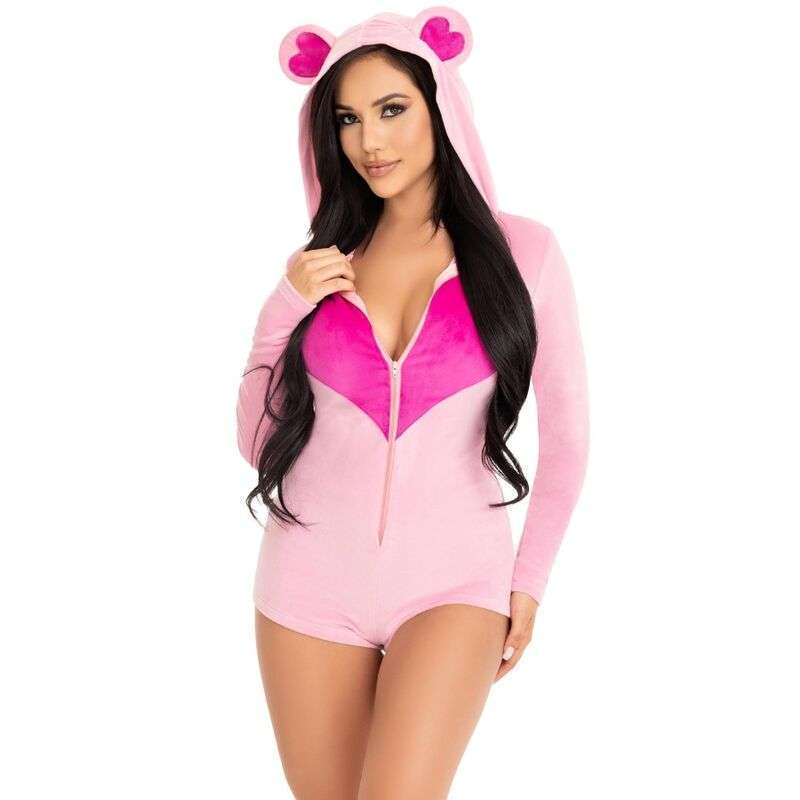LEG AVENUE – BODY VELOURS OURS EN TEDDY ROSE M