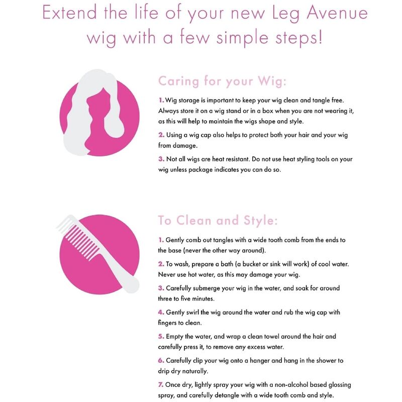 LEG AVENUE – PERRUQUE LONGUE FRANGE DROITE ROSE