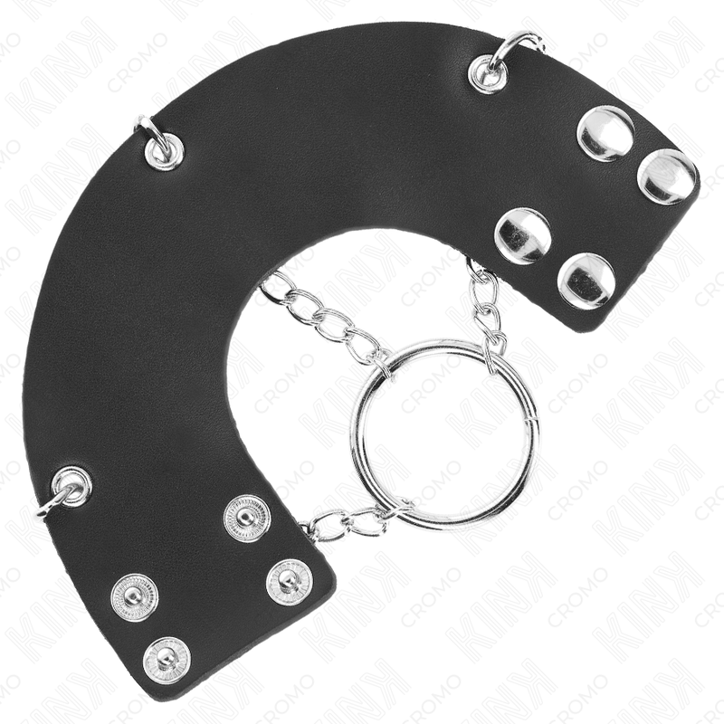 KINK – ANNEAU PÉNIS CHAÎNE 4 CM 7 CM MÉTAL AVEC CEINTURE EN CUIR