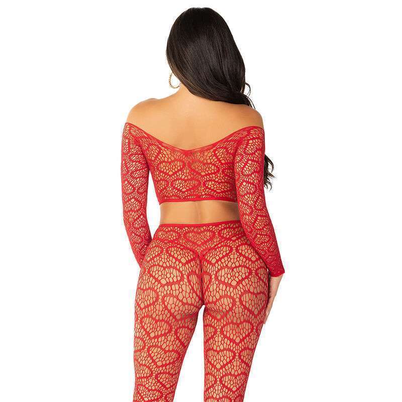 LEG AVENUE – CROP TOP + BAS ROUGE TAILLE UNIQUE