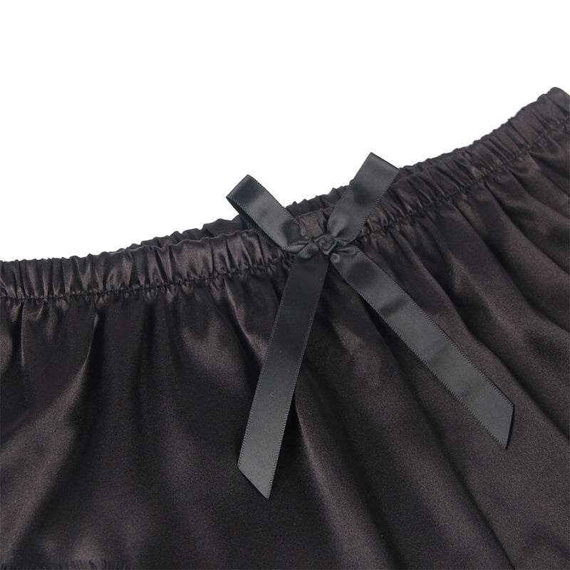 SUBBLIME – 953935 CHEMISE DE NUIT DÉCONTRACTÉE EN SOIE + PANTALON EN DENTELLE NOIR S/M