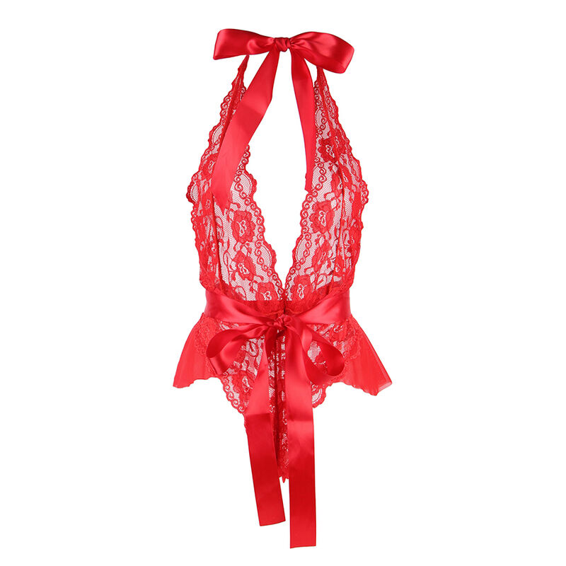 SUBBLIME – 953973 BODY SEXY A VOLANTS + CEINTURE ROUGE S/M