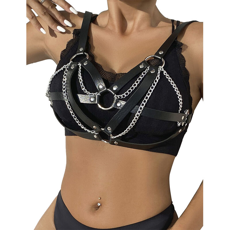 SUBBLIME – 953713 CEINTURE PUNK BONDAGE BOUCLE MÉTAL NOIRE TAILLE UNIQUE