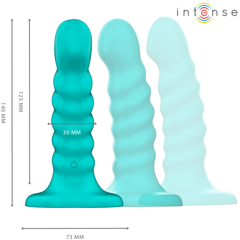 INTENSE – BUFFY VIBRATEUR TAILLE S DESIGN SPIRALE 10 VIBRATIONS TÉLÉCOMMANDE BLEUE