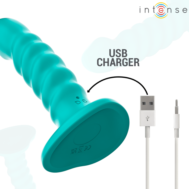 INTENSE – BUFFY VIBRATEUR TAILLE S DESIGN SPIRALE 10 VIBRATIONS TÉLÉCOMMANDE BLEUE