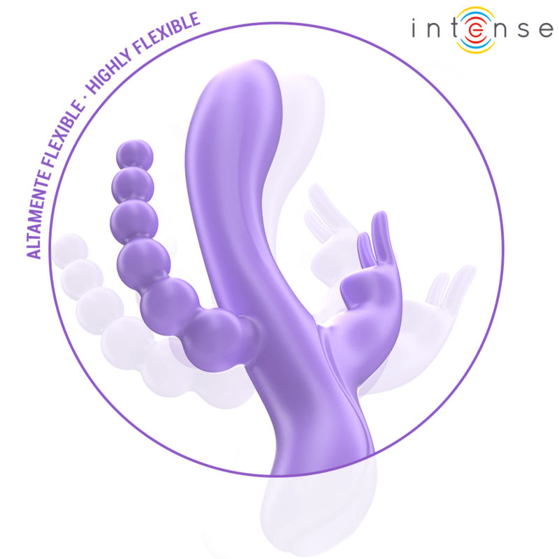 INTENSE – MIKO TRIPLE VIBRATEUR LAPIN  STIMULATEUR  ANAL 7 VIBRATIONS VIOLET