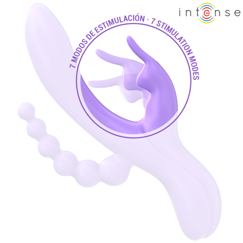 INTENSE – MIKO TRIPLE VIBRATEUR LAPIN  STIMULATEUR  ANAL 7 VIBRATIONS VIOLET