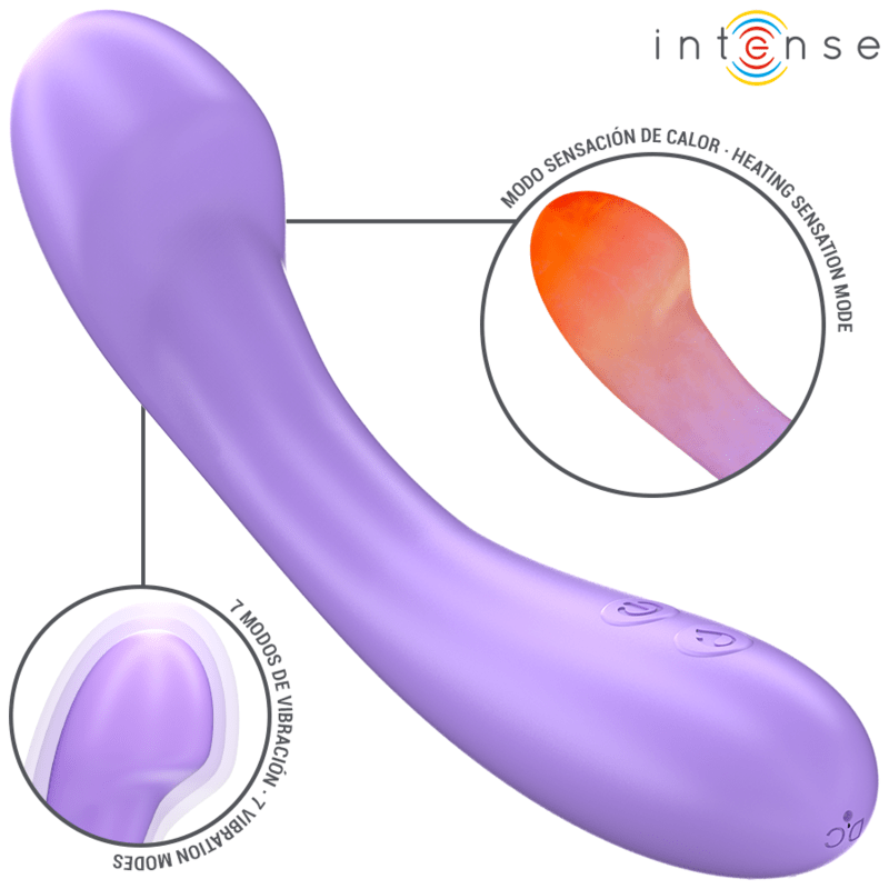 INTENSE – BECKY VIBRATEUR 19 CM CHAUFFANT 7 VIBRATIONS VIOLET