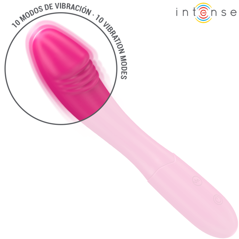 INTENSE – BELINDA VIBRATEUR 19 CM FLEXIBLE 10 VIBRATIONS ROSE
