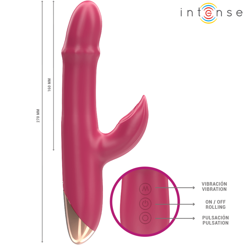 INTENSE – CHLOE VIBRATEUR MULTIFONCTION 3 EN 1 ROUGE