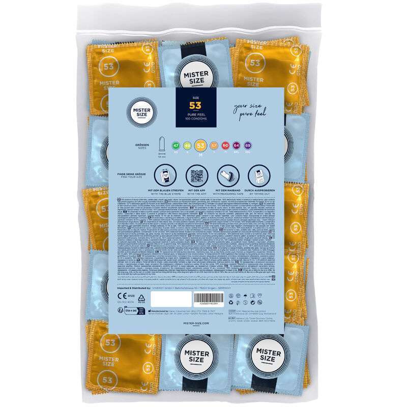 MISTER SIZE – PRÉSERVATIF TAILLE M 53 MM (100 UNITÉS)