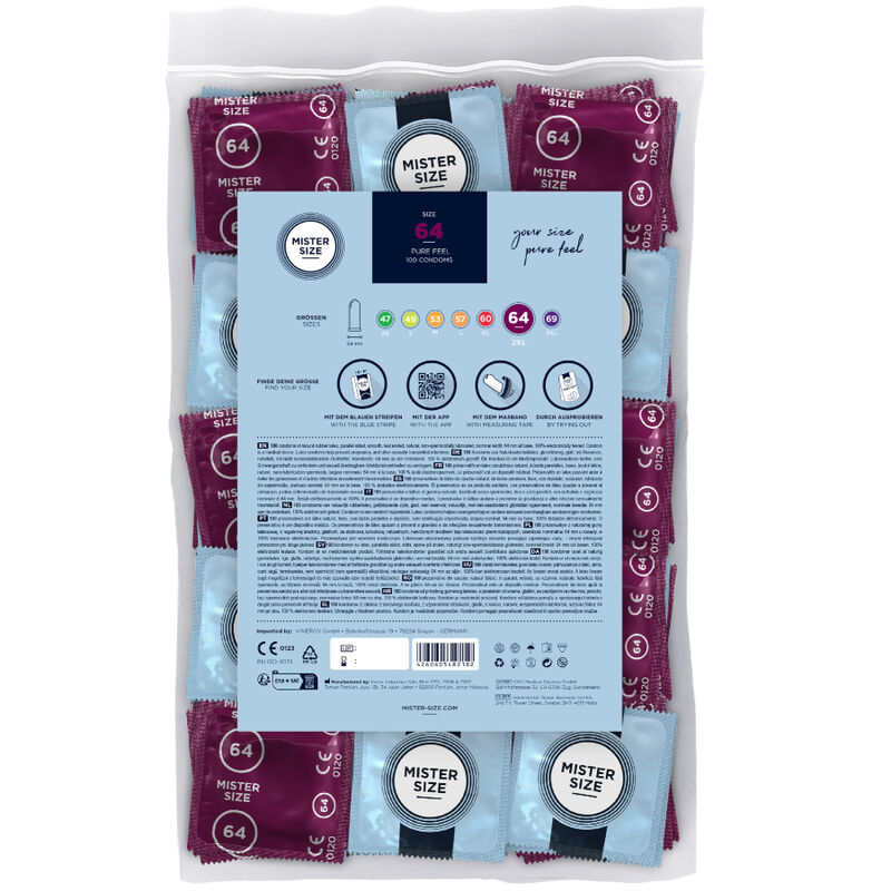 MISTER SIZE – PRÉSERVATIFS TAILLE XXL 64 MM (100 UNITÉS)