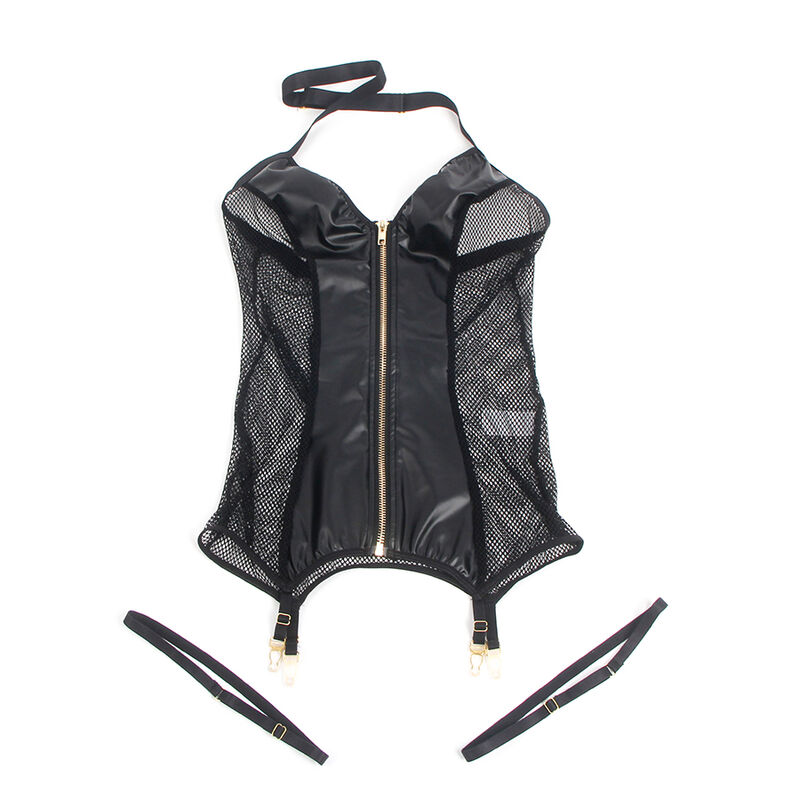 SUBBLIME – 954451 ROBE SEXY EN MAILLE CUIR NOIR L/XL