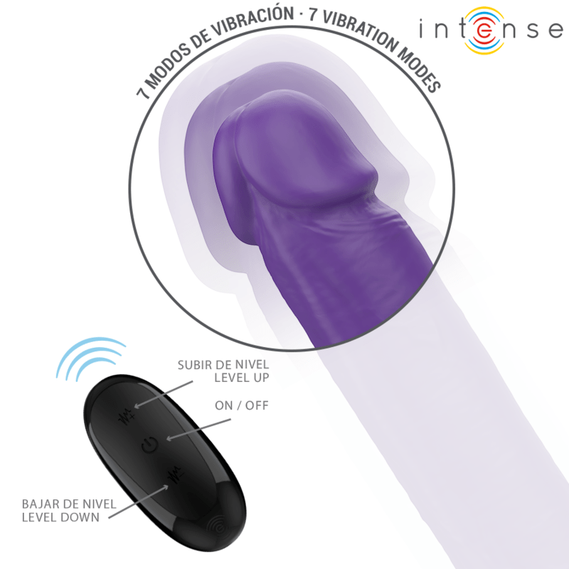 INTENSE – GUNTER DILDO DOUBLE VIBRATEUR 40 CM VIOLET TÉLÉCOMMANDE