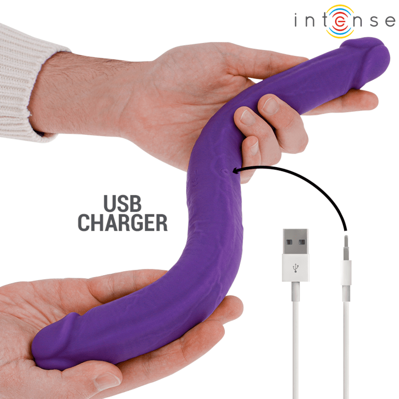INTENSE – GUNTER DILDO DOUBLE VIBRATEUR 40 CM VIOLET TÉLÉCOMMANDE
