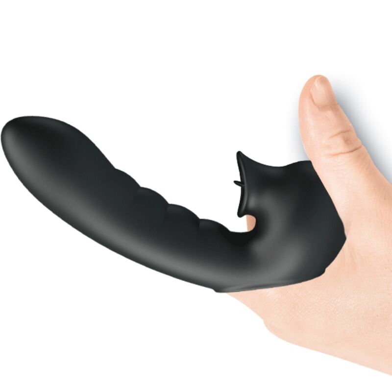 PRETTY LOVE – HOBGOBLIN BOÎTE À DOIGTS VIBRANTS 12 VIBRATIONS + STIMULATEUR DE CLITORIS NOIR