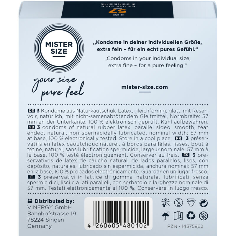 MISTER SIZE – PRÉSERVATIF TAILLE L 57 MM (3 UNITÉS)