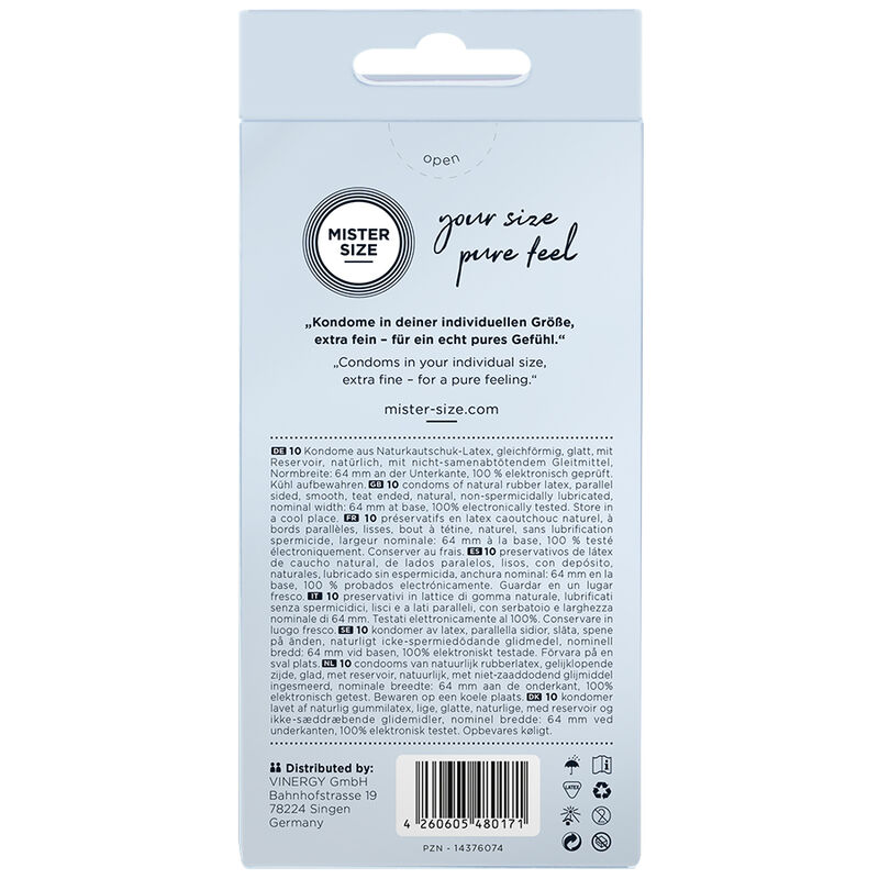 MISTER SIZE – PRÉSERVATIFS TAILLE XXL 64 MM (10 UNITÉS)