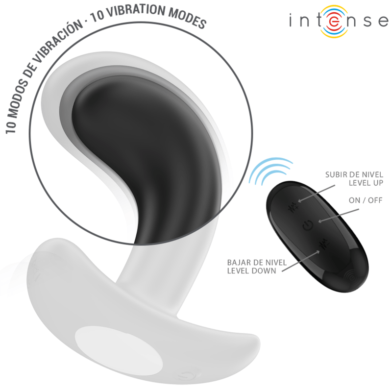 INTENSE – CHANDLER ANAL PLUG 10 VIBRATIONS NOIR TÉLÉCOMMANDE