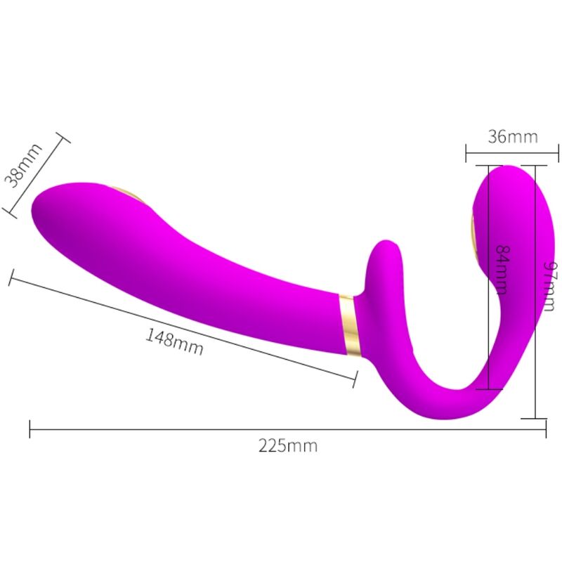 PRETTY LOVE – THUNDERBIRD DOUBLE VIBRATEUR STRAP-ON TÉLÉCOMMANDE VIOLET
