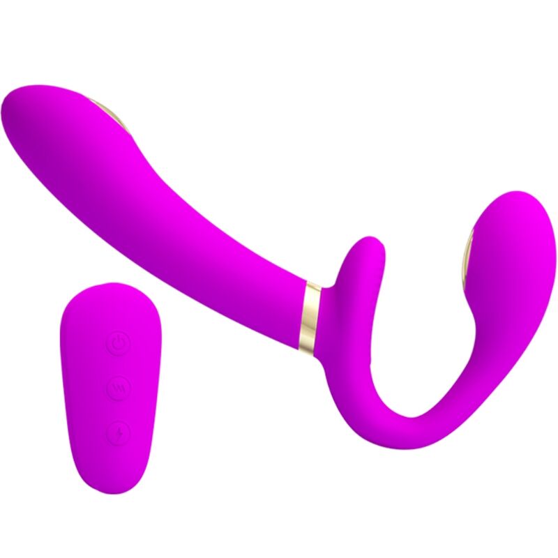 PRETTY LOVE – THUNDERBIRD DOUBLE VIBRATEUR STRAP-ON TÉLÉCOMMANDE VIOLET